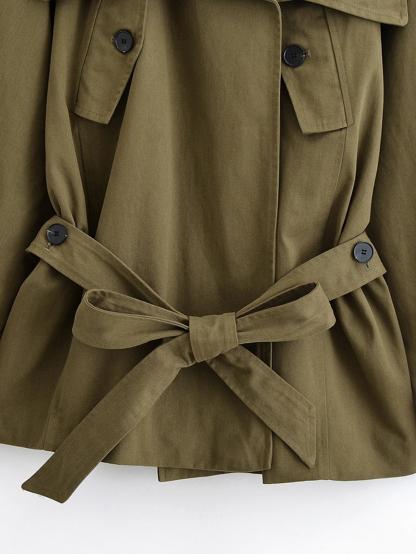 Women's Workwear Style Jacket Coat Long Sleeve Button With Belt Jacket Female Casual Autumn Winter High Street Short Trench Coat