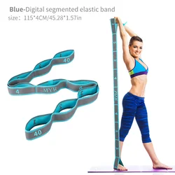 Elastic Yoga Stretching Strap with Loops for Improved Flexibility and Balance (Blue)