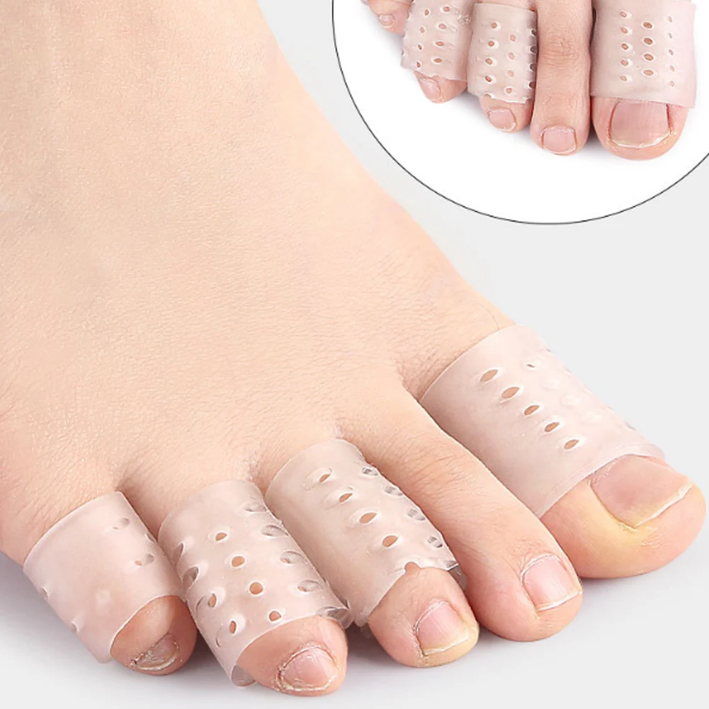 발가락 보호대 탄성 실리콘 발가락 커버, 통기성 발가락 튜브, Bunion 옥수수 망치, 발가락 물집 굳은살용, 10 개