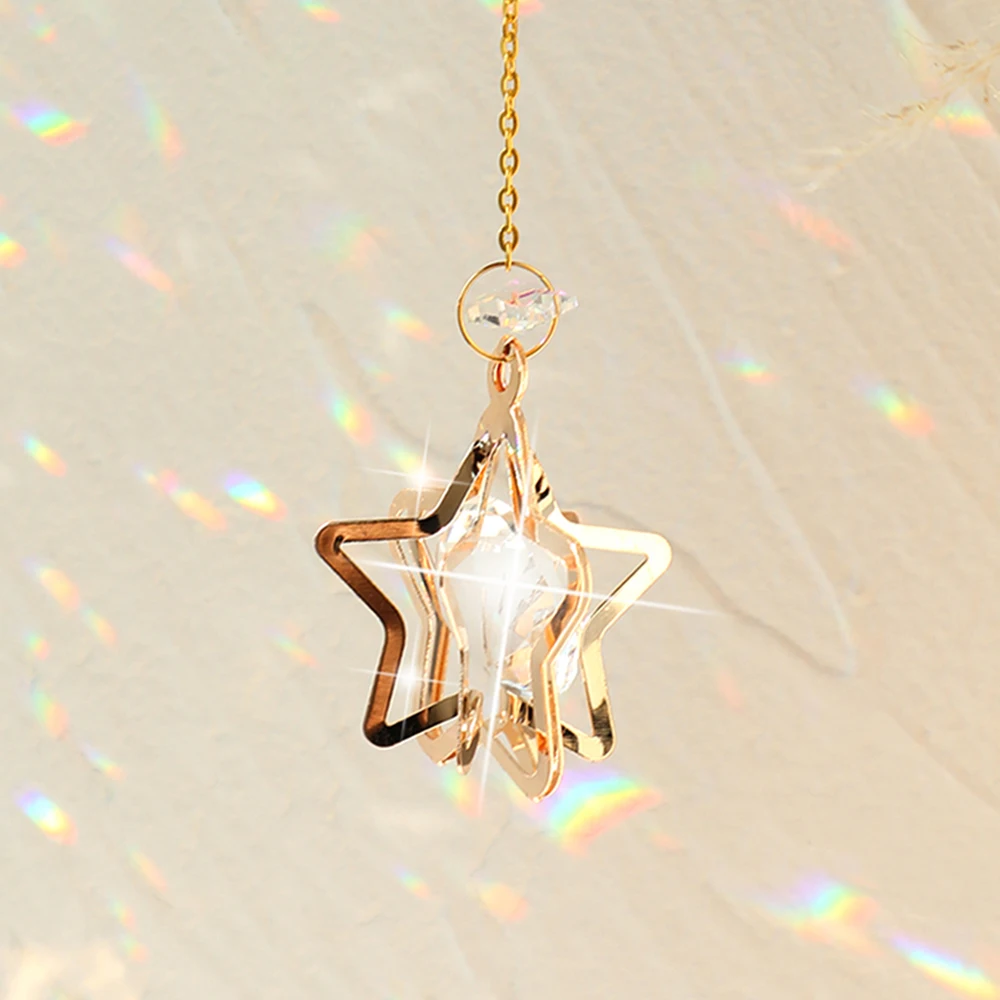 Sun Prism Star Crystal Light Catcher Gardening Decoration Suncatcher Rainbow Outdoor Sun Catchers Window Yard Crystal Home Decor sun catcher sun catchers