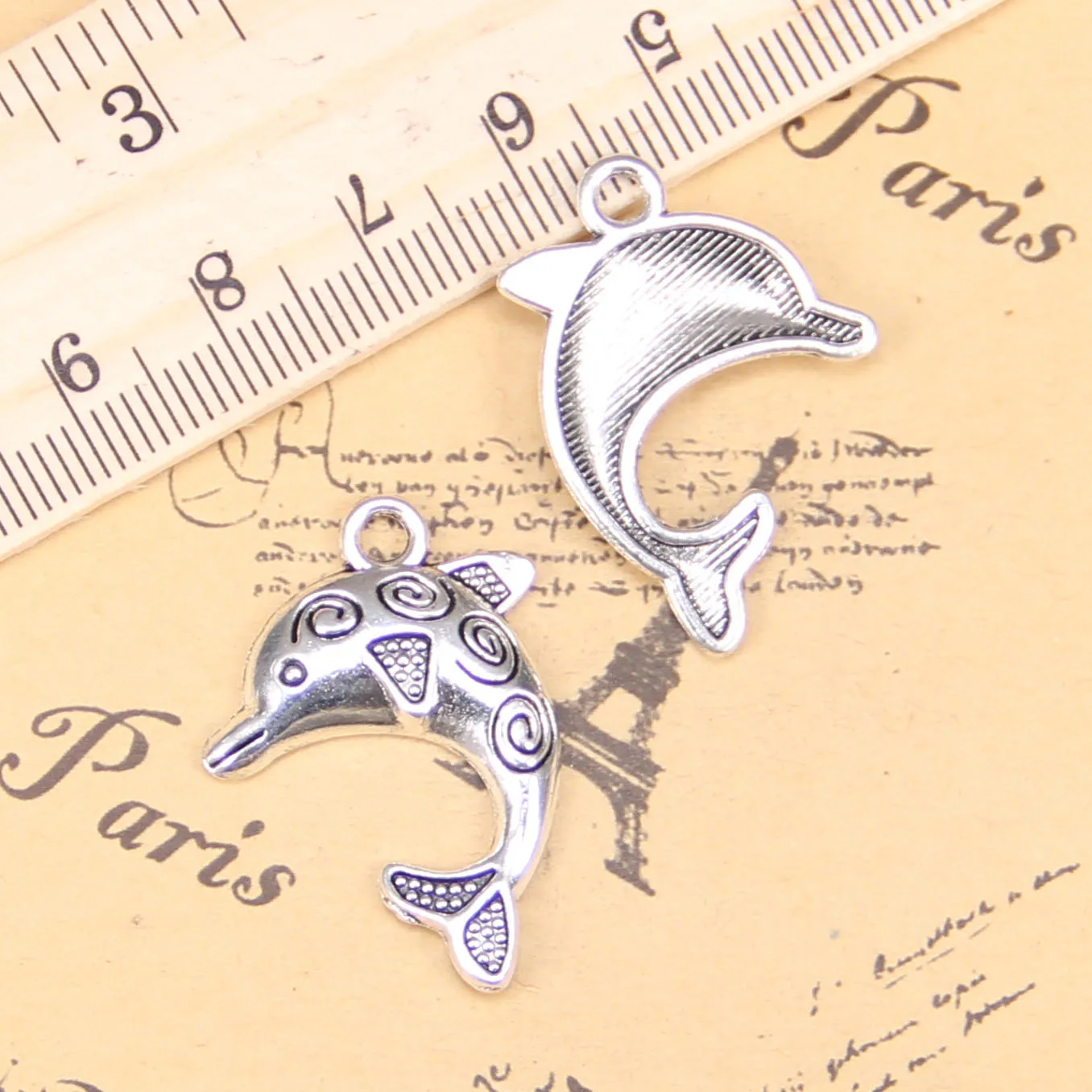 

54pcs Jewelry Charms Dolphin 24x30mm Antique Silver Plated Pendants Making DIY Handmade Tibetan Silver Jewelry