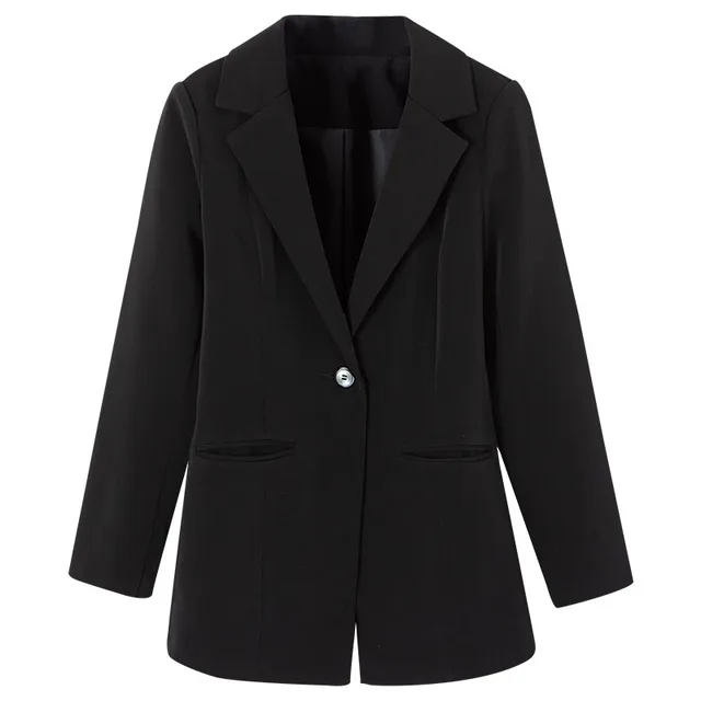 Plus Size Women's Suit Jacket Spring & Fall Commuter Style Work Professional Formal Long-Sleeved Suit Top 1