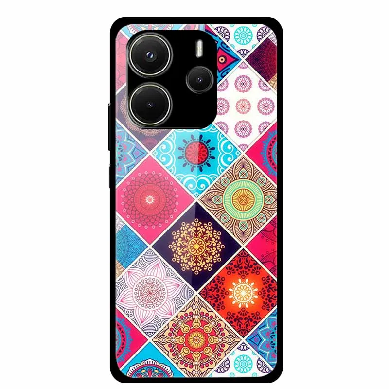 Luxury Tempered Glass Hard Back Phone Case Cover