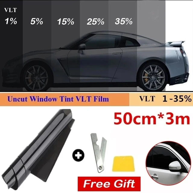 1 Roll 50cm X 3m 1/5/15/25/35 Percent VLT Window Tint Film Glass Sticker Sun Shade Film for Car UV Protector foils Sticker Film