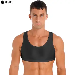 UK Men Sports Bra Crop Tank Top Y-Back Fitness Muscle T-shirt Clubwear  Costume