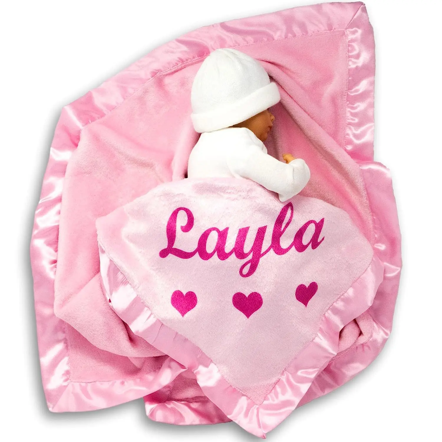Custom Baby Name Flannel Blanket For Kids Babies Birthday Gift Soft All Season Personalized Pink Purple Blue Embroidery Blanket