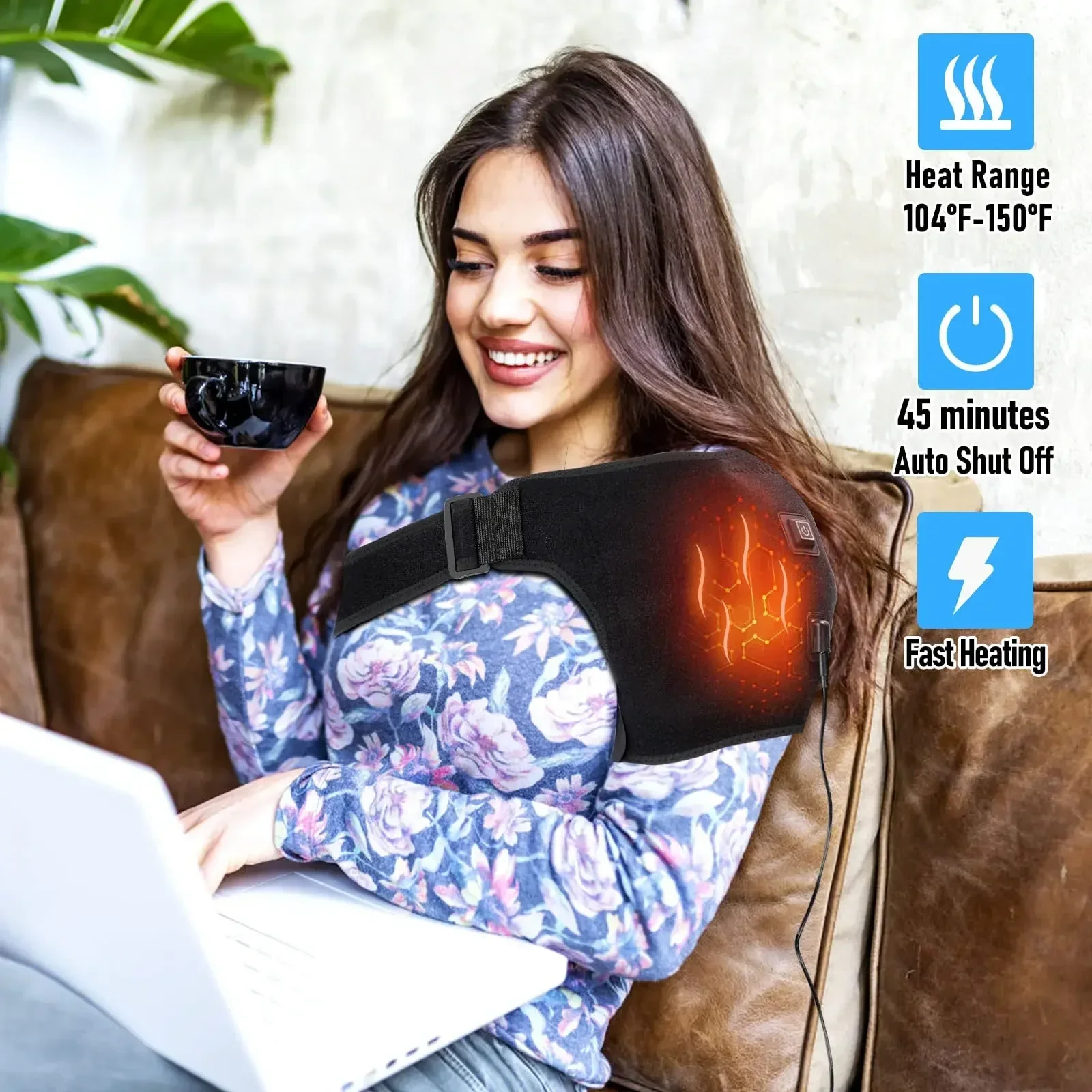 ShoulderHeatingPadHeatedWrap3HeatLevelsHeatingPadforShoulder