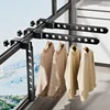 Foldable Rotatable Black Clothes Rack Clothes Hangers Wall Mounted Hanger Drying Rack SpaceSaving Aluminum Clothes Organization 2