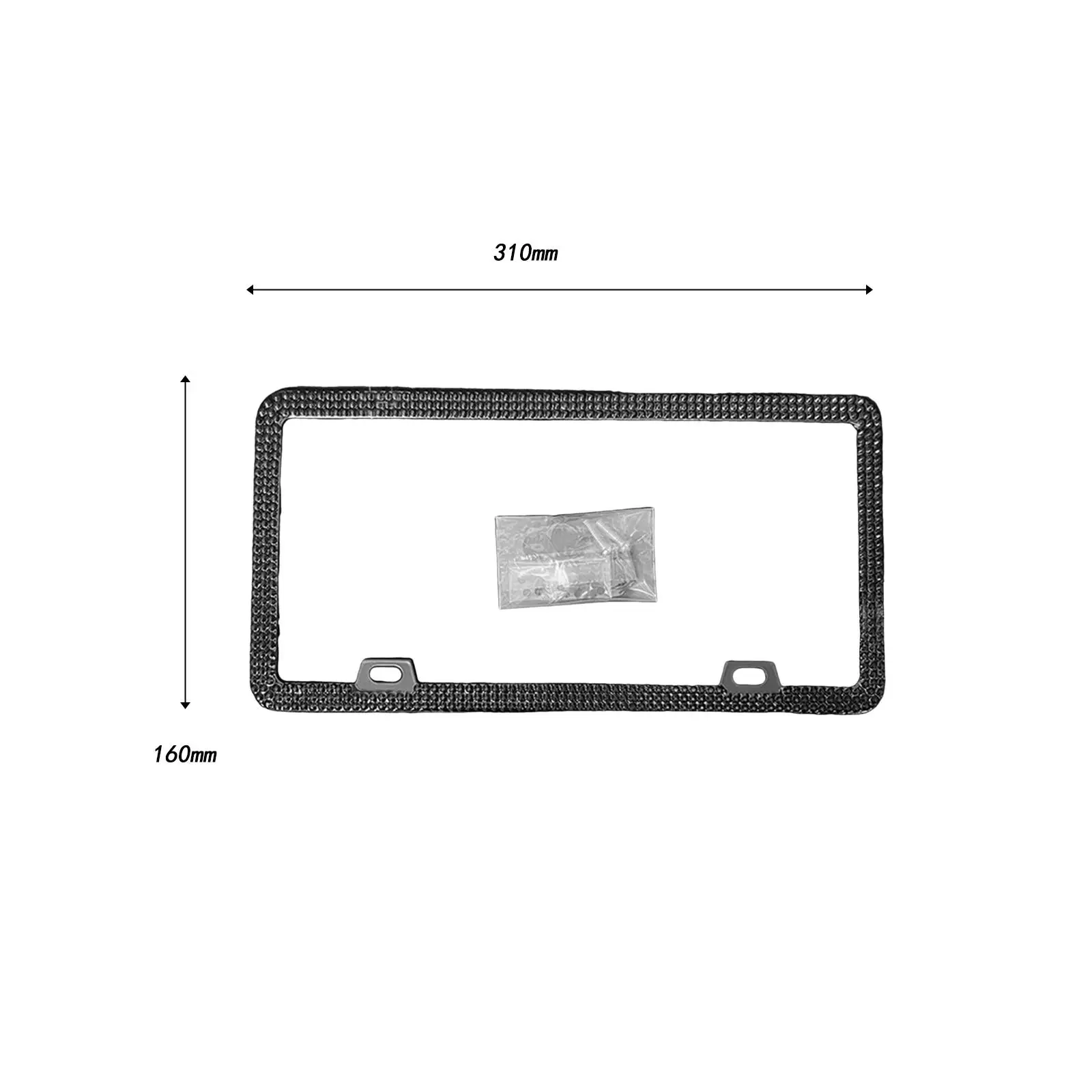 Auto License Plate Frame with Rhinestones Protective Durable Auto Accessories Number Plate Holder for US Standard Plates