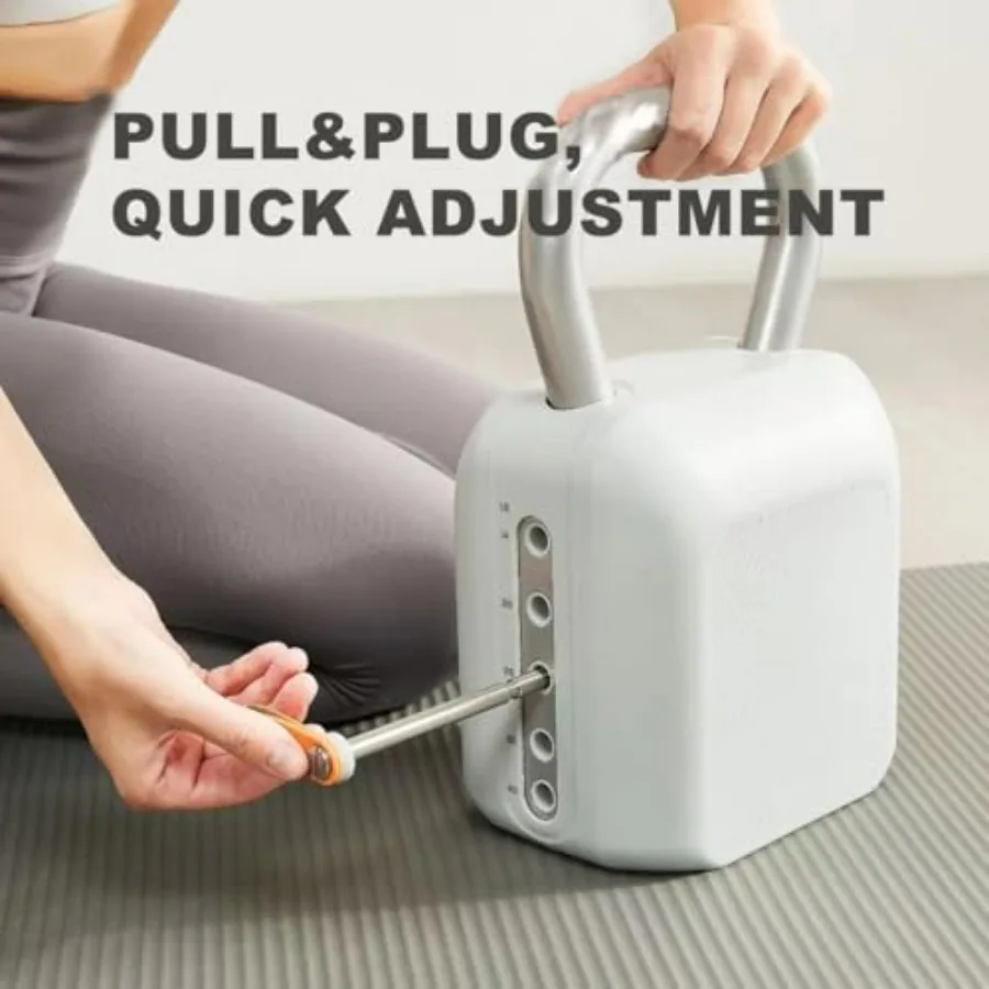 Adjustable Kettlebell Set，6-in-1 Quick Weight Change 8.5-40lb, Kettle Grip，Space-Saving Design for Home Gym Combo, Suitable for