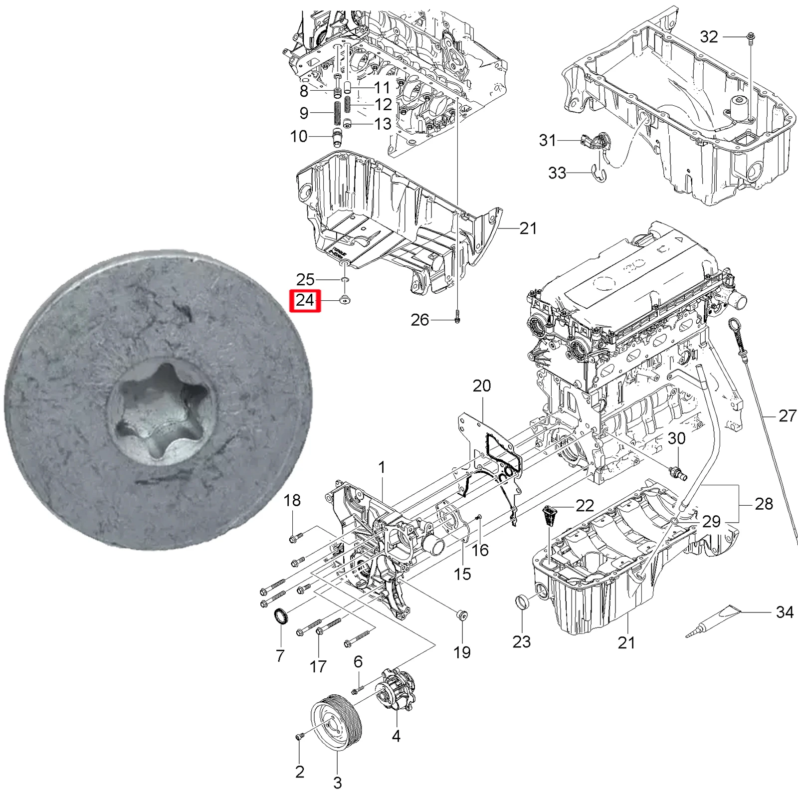 EngineOilDrainSumpPlugBoltScrewForOpelVauxhallADAMAgila