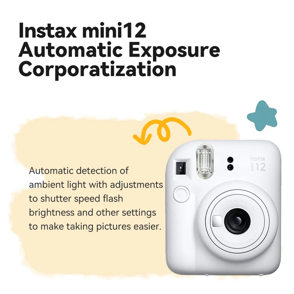 Original Fujifilm Instax Mini 12 Instant Camera Film Photo Snapshot Printing Shooting Mini12 Fuji instant camera film