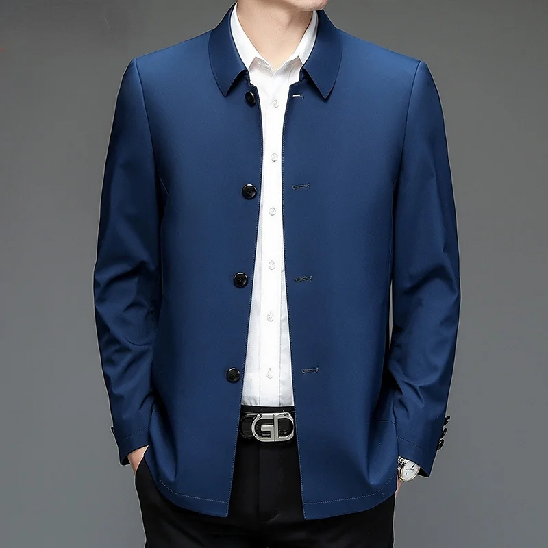 

Autumn Spring Mulberry Silk 2023 New Loose s for Men Business Casual s Oversized Jacket 7XL Lq381