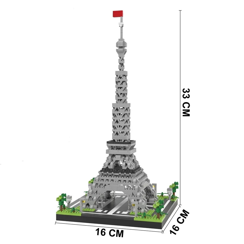 thumbnail image 1 of Sabía que se podía construir en 3 tamaños, elegir la Torre Eiffel de París, micro minibloques de construcción, juguete coleccionable, orgullo de Francia, decoración y regalo digno, 1 of 5