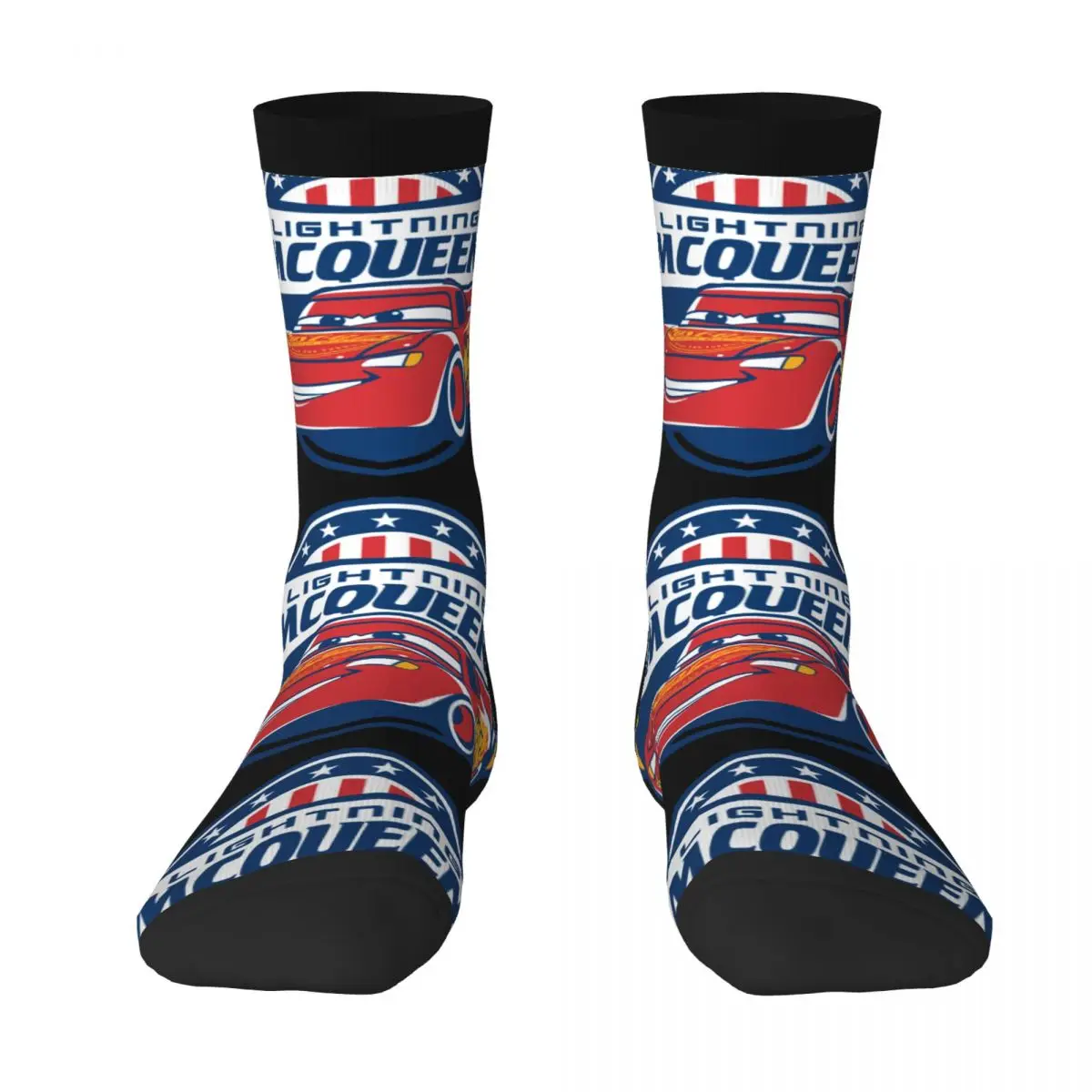 Happy Funny Calzini Da Uomo Harajuku Cars 3 Lightning Mcqueen Cartoon Sock Sport Calzini Da Donna Primavera Estate Autunno Inverno