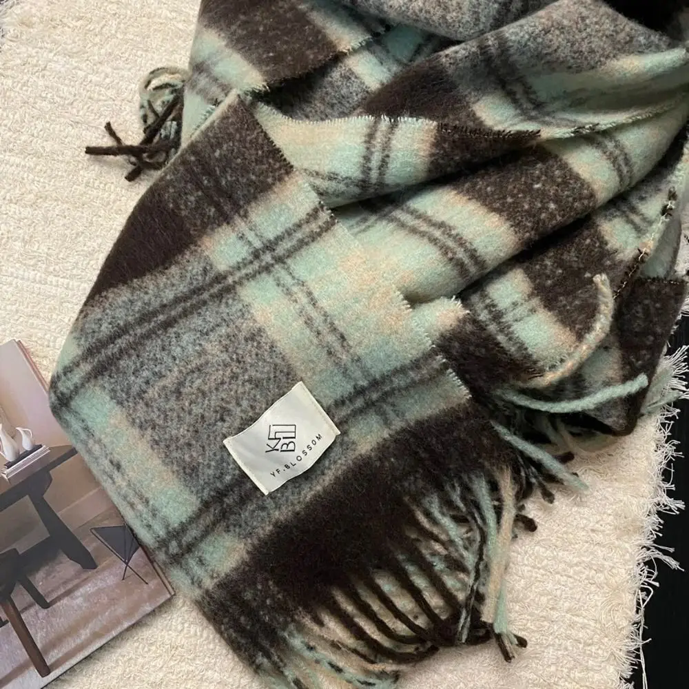 Warm Winter Cashmere Mohair Scarf Shawl Wrap for Women