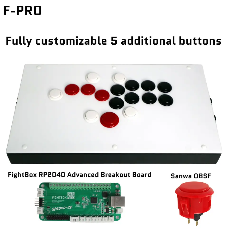 ほぼ未使用】FIGHTBOX F-PRO 追加ボタン5つのレバーレス ほぼ未使用
