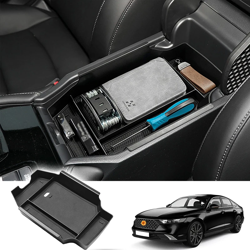 

For Honda Accord 2023 Center Console Organizer Tray Armrest Glove Storage Box For Hybrid (Sport, Sport-L, EX-L, Touring) LX EX