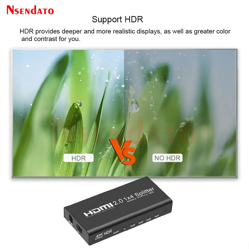 1X4 1x2 HDMI Splitter 4K 60Hz 1 In 4 Out HDMI 2.0 Distributor Splitter 1080P 60hz Display For Amplifier HDCP DVD PS4 Xbox HDTV