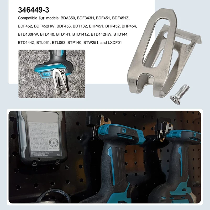 Durable Belt Clip Hook Set with Screws - Tool Accessories Kit
