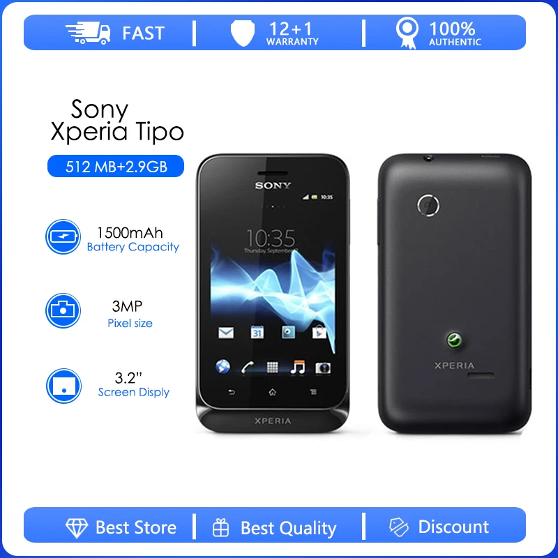 Verslaggever Atticus Verduisteren Sony Xperia tipo ST21 ST21i Refurbished Original GSM 3.2"inch 3G 3MP GPS  WIFI Android Smartphone 512 RAM 1500 mah 480p Cellphone|Cellphones| -  AliExpress