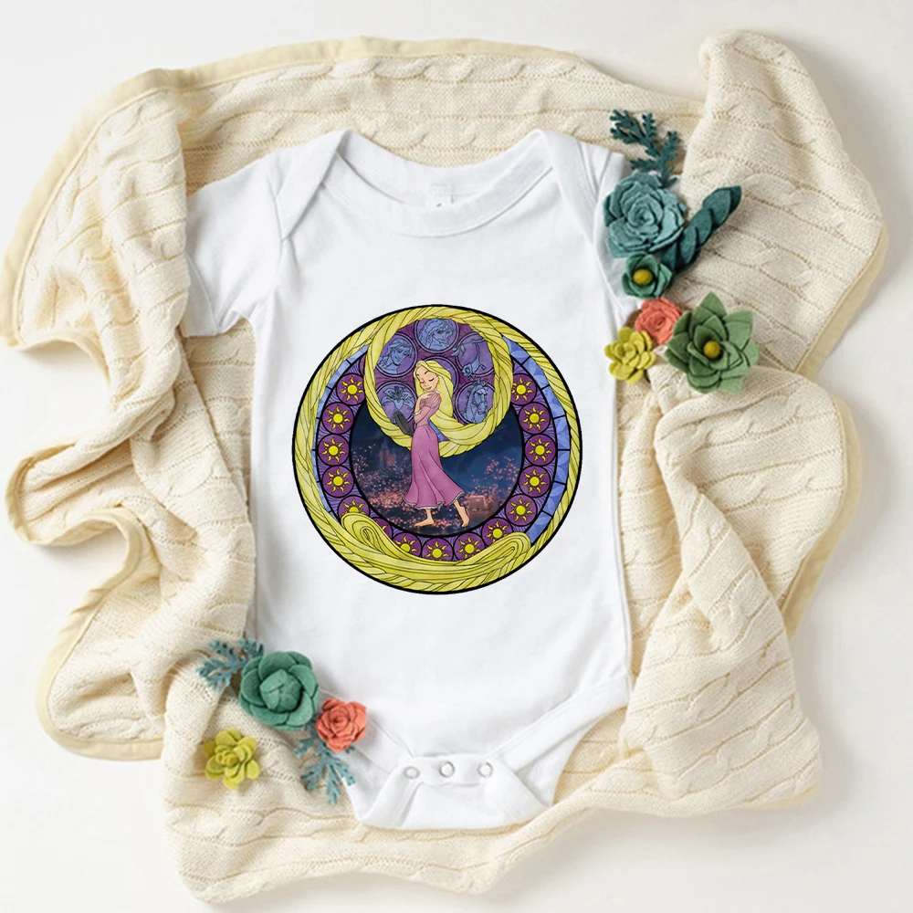 

Rapunzel Creativity Print Disney Baby Onesie Exquisite Hot Selling Short Sleeve Infant Romper Summer Unisex Clothes Casual Style