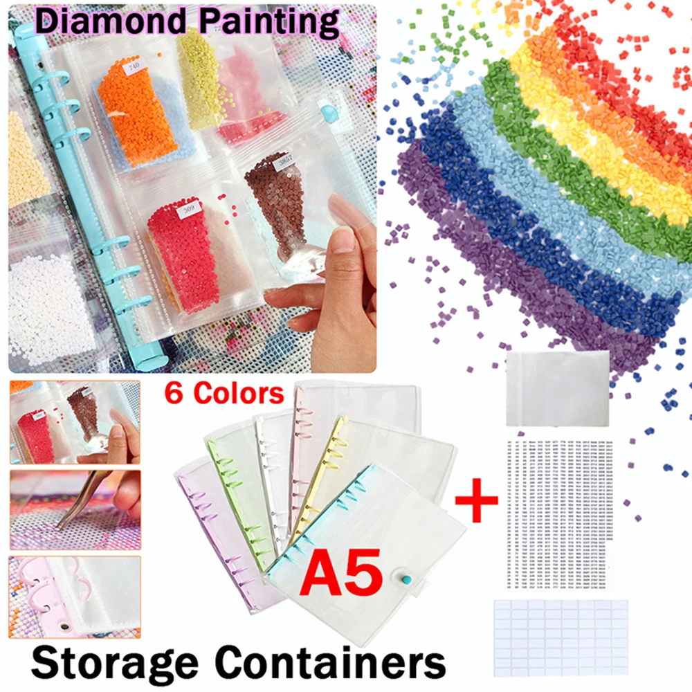 DZOZO A3 Diamant Schilderen Opslag Presentatie Boek - Art Protectors Portfolio Clear Folder - Diamond Painting Art Protection Display - 40 Clear Zakken