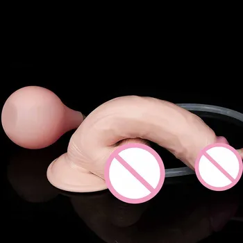 Realistic Squirting Dildo Ejaculating Dildo with Enema Bulb,Big Anal Dildo Strap on Huge Dildo Suction Cup Dildo 4
