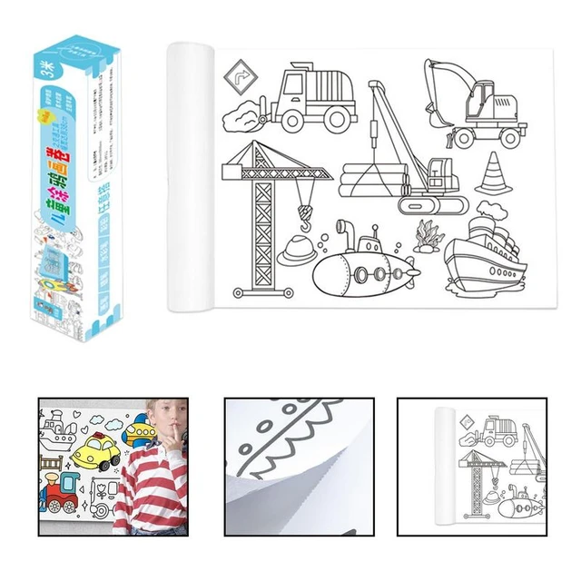 New Large Coloring Roll For Kids Kids Drawing Paper Continuous Coloring Paper  Roll Perfect Travel Activity For Kids Ages 3+