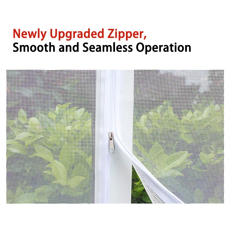 High Transparency Zipper Mosquito Screen Door, Double-Stitched Mesh, Easy Open and Close, Insect-Repellent, for Home Protection