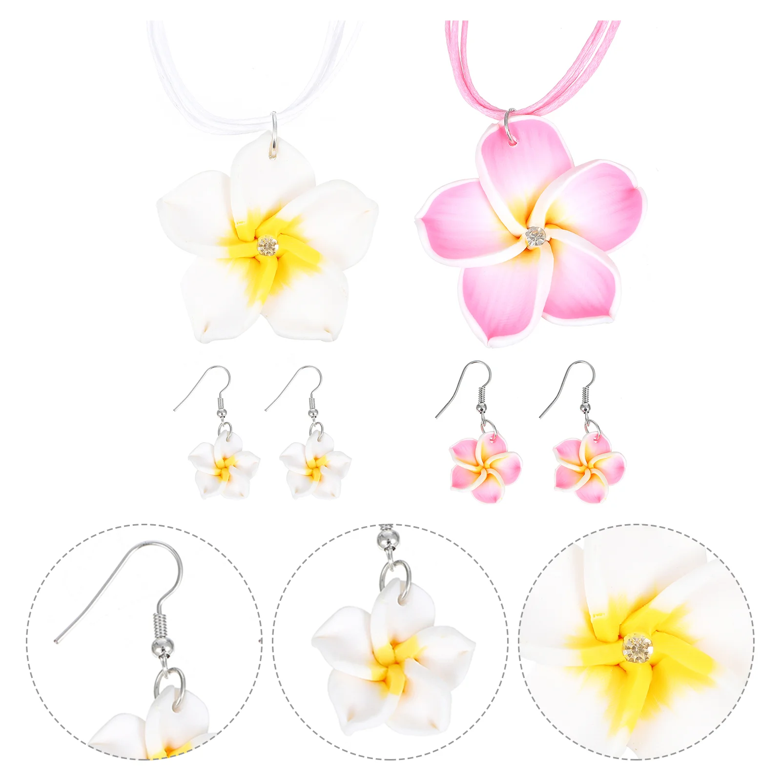 Accessori Hawaiani Plumeria Orecchino Festa Gioielli Collana Tema Orecchini Uovo Luau