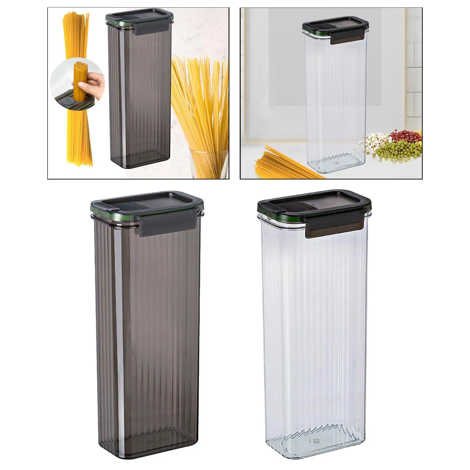 Airtight Removable Lid Pasta Storage Container Spaghetti Storage Container Storage Jar for Tea Sugar Beans Dry Food Cereals 2