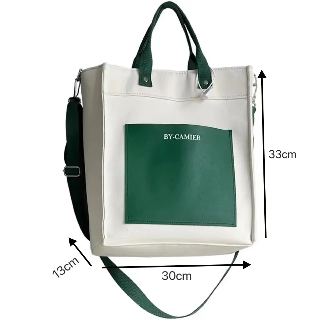 Women Canvas Tote Bag Shoulder Handbag Crossbody With Zipper