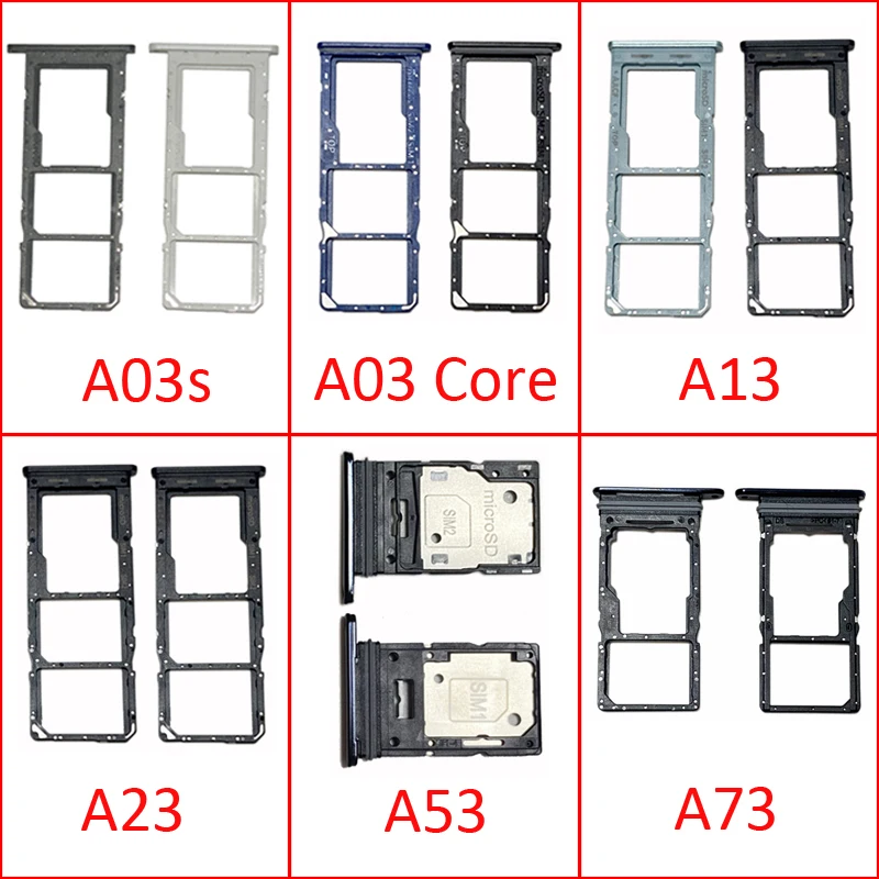 Phone sim tray holder Sim card tray slot adapter For Samsung A03 Core A13 A23 A33 A53 A73 4G 5G phone SIM chip Micro SD card drawer holder