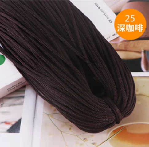 200M 3mm Color Nylon Cord Thread Crochet Hollow Line Macrame DIY Hand-Woven Bracelet Braided Handicrafts/Shoes 