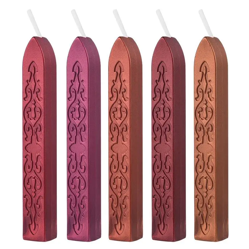 Pack of 5 Solid Color Sealing Wax Sticks for Envelopes, Invitations, and Gifts