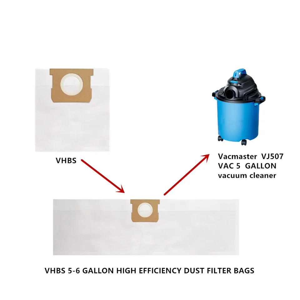 VACS – 12 Sacchetti Per Aspirapolvere Compatibili Con METABO AS 20L, In Tessuto Non Tessuto 5 Strati, Con 4 Filtri Motore Gratuiti, Antibatterici E Resistenti - 4