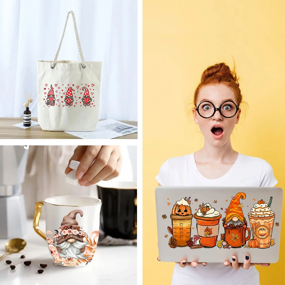 Cartoon dwarfs peel waterproof DIY Decals 3D transfers uvdtf crystal stickers 16oz uv dtf cup wraps for Libbey Glasses