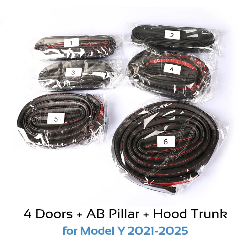 Auto Interieur Voor Tesla Voor Model 3 Y Autodeur Rubberen Afdichting Strip Stickers Kits Geluidsisolatie Kofferbak Kap Ab Pijler Trim Afdichting Accessoires Auto Trim Accessoires (Kleur : For model