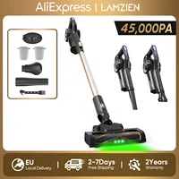 Aspirateur sans fil LAMZIEN V9PRO, 45000PA/40 min d'autonomie, filtration HEPA efficace, avec phare LED vert, brosse anti-enchevêtrement en forme de V pour sols durs, tapis et poils d'animaux. 1