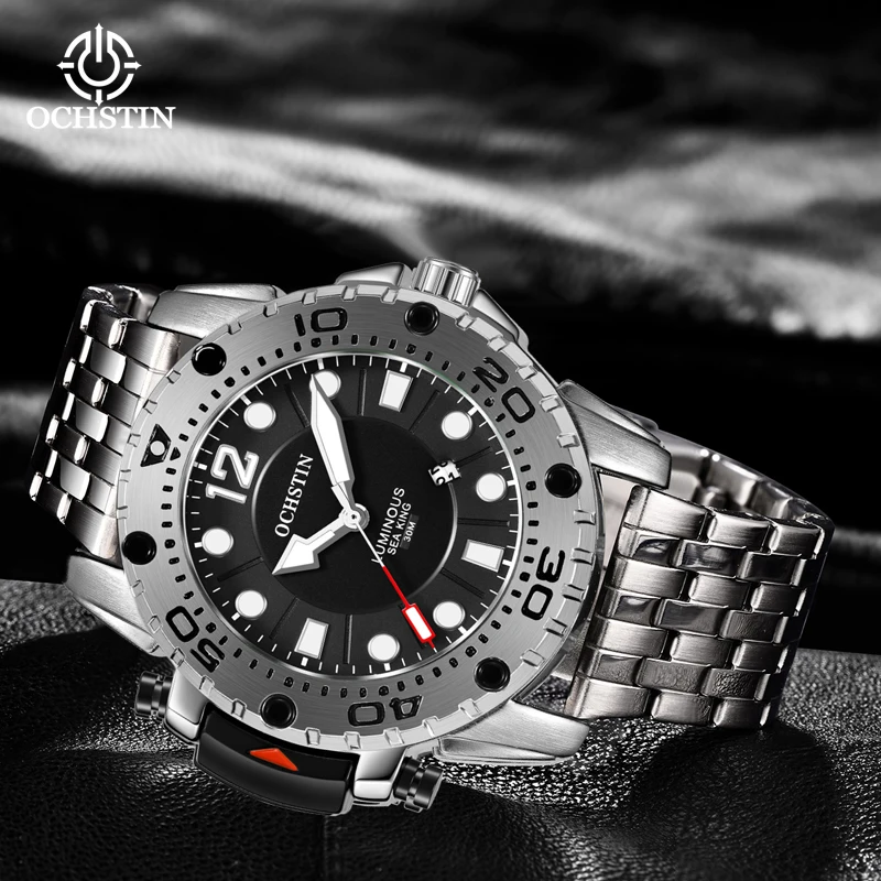 OCHSTIN Business Light Waterproof Wristwatch Multifunction Quartz Movement Hot Model 2024 Mariner Series Men's Quartz Watch