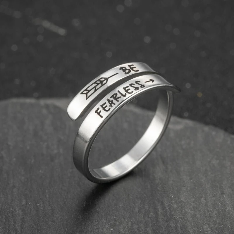 Personality I AM ENOUGH Rings Gold Silver Color Laser Engrave FAITH BLESSED HOPE LOVE Stainless Steel Jewelry For Women 4