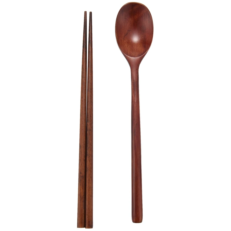 Handmade Jujube Tree Wooden Korean Dinnerware Combinations Utensil,5 Set Of Spoons And Chopsticks