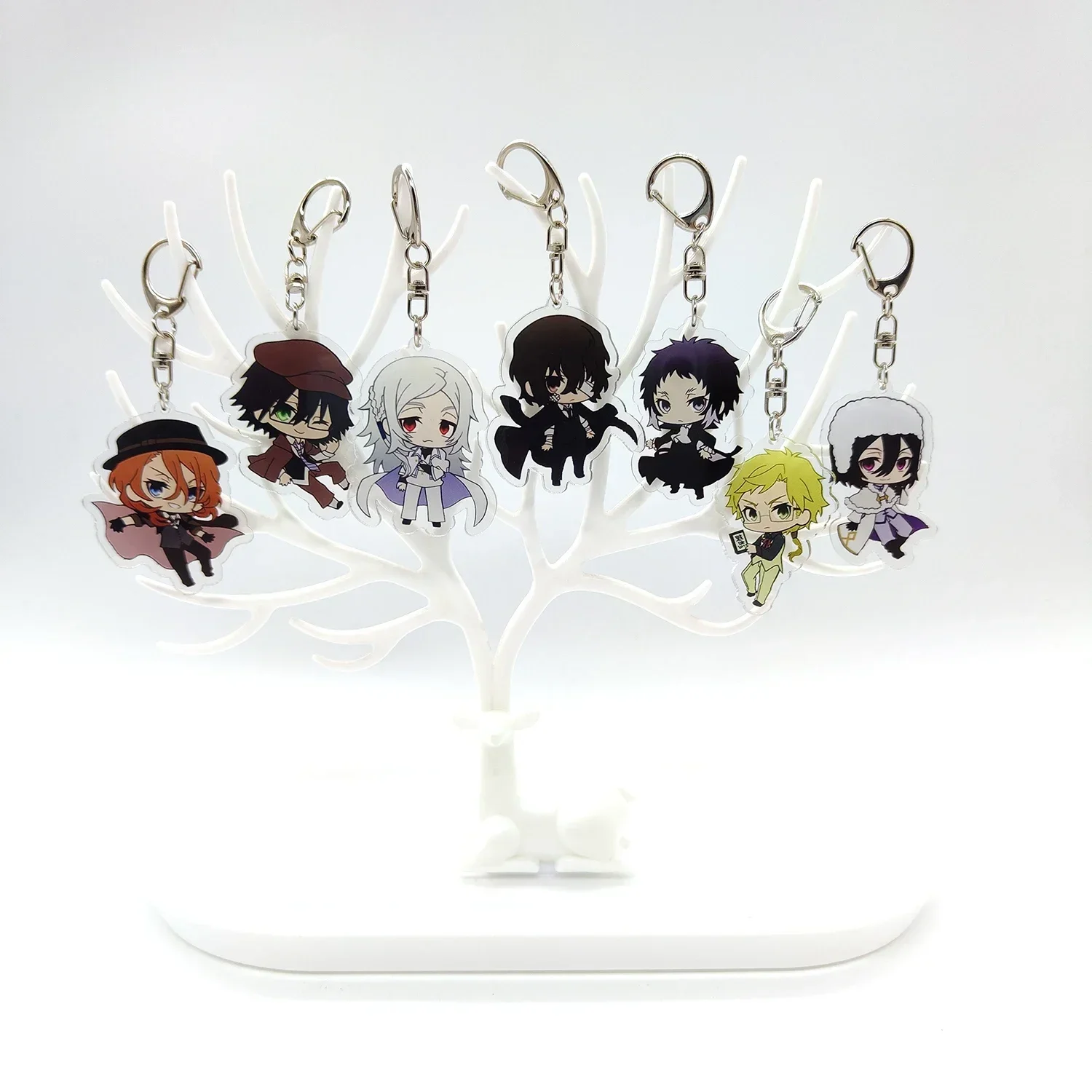 Anime Keychain Bungou Stray Dogs Atsushi Nakajima Dazai Key Chain Women Accessories Bag Pendant Key Ring Fans Gift