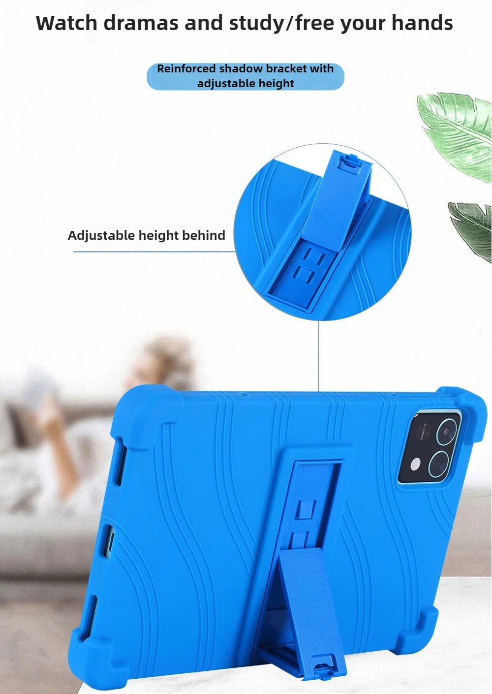 8.7 Inch Tablet Shockproof Silicone Protective Case with Multi-Angle Stand