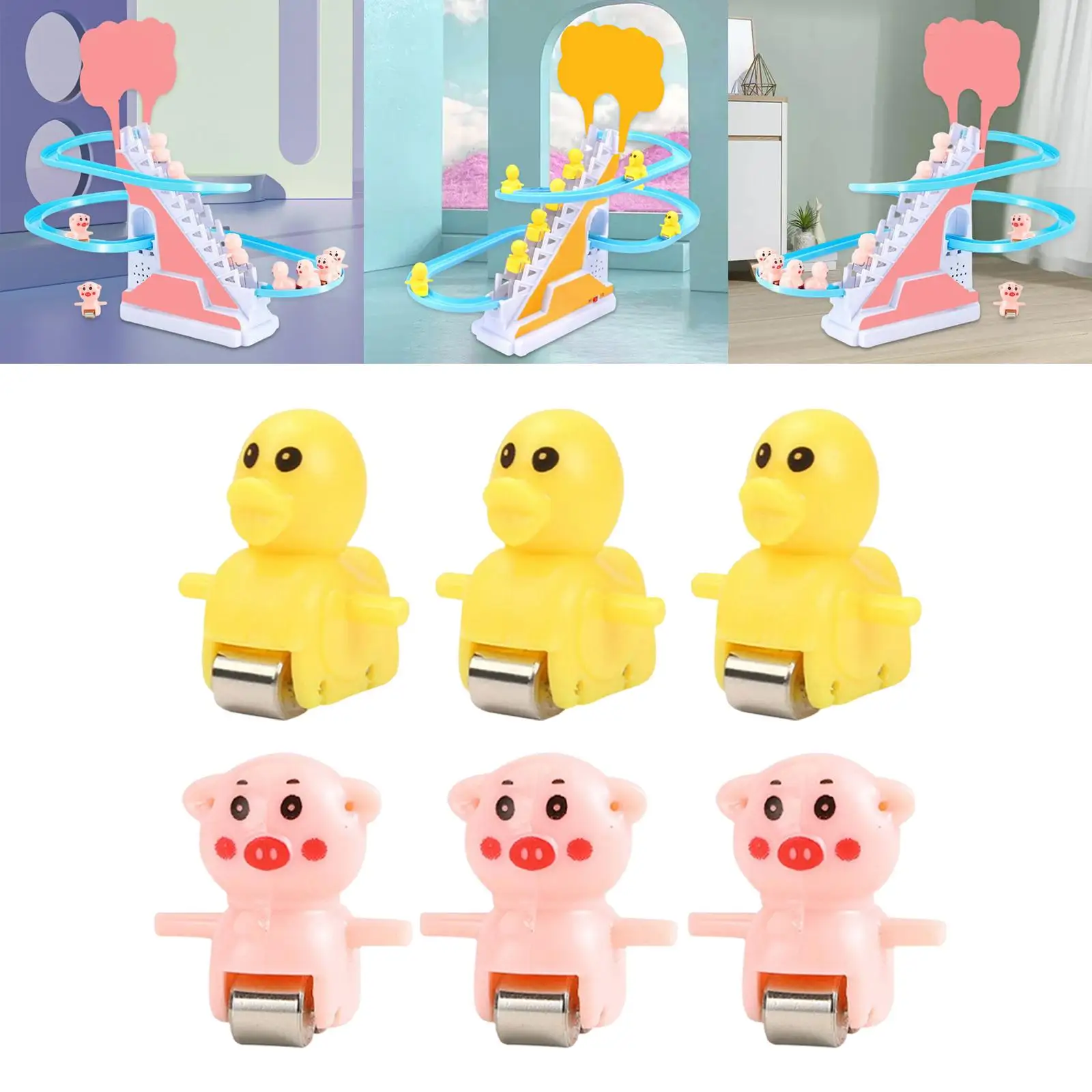 3Pcs Slide Stairs Toy Spare Part Replacement Kit Climb Stairs Toy Accs Electric Track Game Parts for Toddlers Kids Boys Girls 4