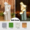 31.25 "H4 Layer Waterfall Fountain with LED Lights and Water Pump, Garden Backyard, Ceramic Floor Lotus Leaf Texture Fountain 4
