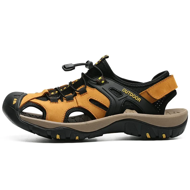 

Summer Outdoor Genuine Leather Casual Sports Sandals Men Roman Trekking Beach Sandalias Male Breathable Design Water Sneakers