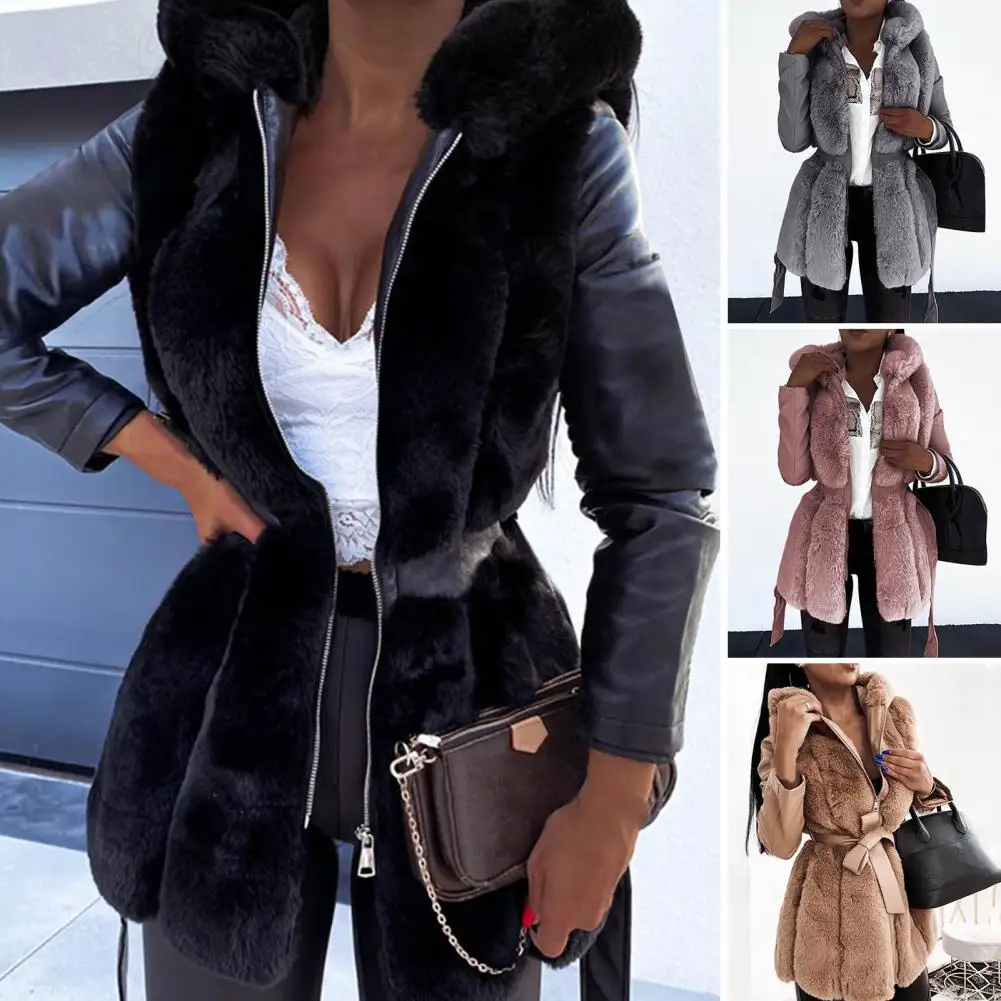 Stylish Winter Coat Thermal Women Winter Coat Thick Tight Waist Long Sleeves Women Coat  Cozy