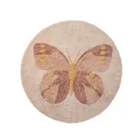 Butterfly Fluffy Carpets for Living Room Round Bedroom Beside Rugs Shaggy Baby Rug Soft Plush Nursery Play Mat for Children 2